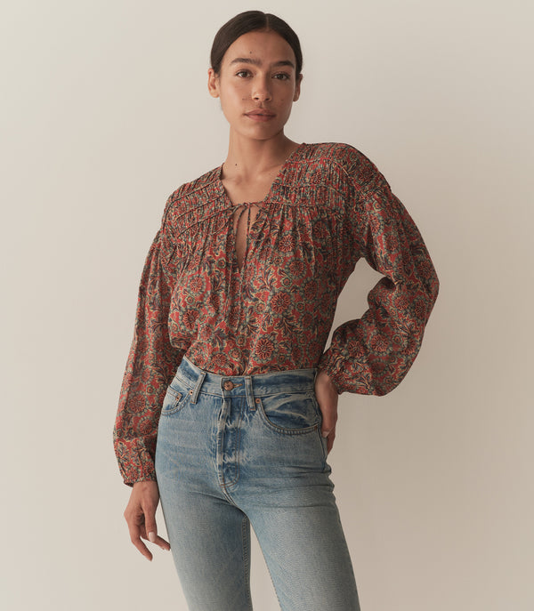 dôen RENELLE TOP L'ORANGE SOLEIL FLEURIT