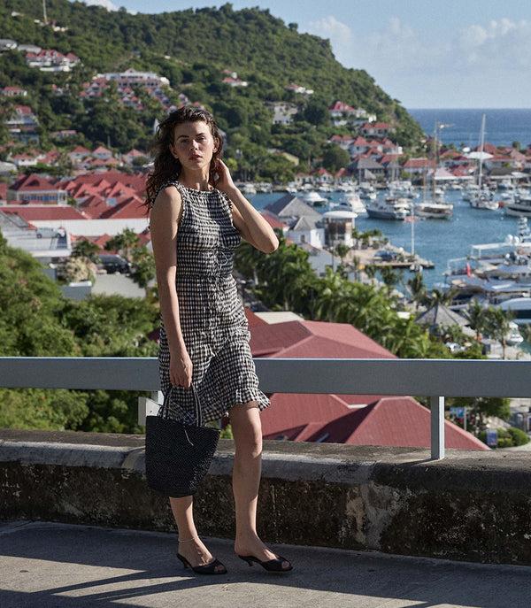 Dôen ROSELLA DRESS NOIR GRETA GINGHAM