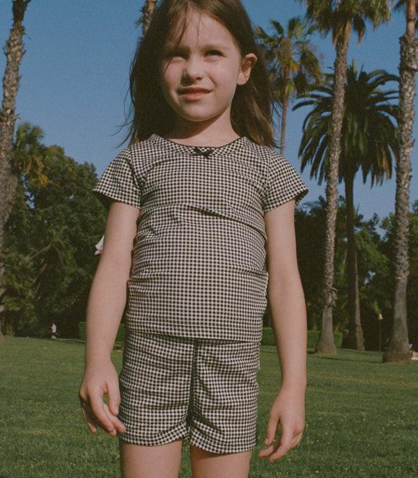 Dôen TOMMIE SHORT NOIR LA MADDALENA GINGHAM