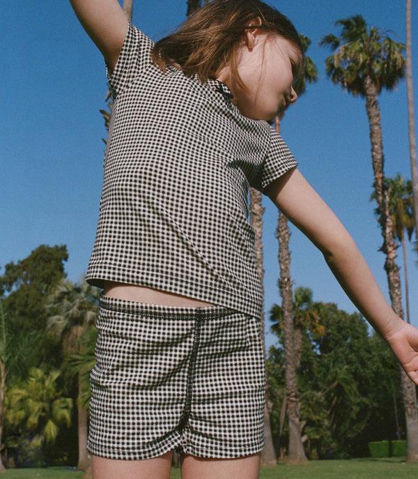 dôen TOMMIE SHORT NOIR LA MADDALENA GINGHAM