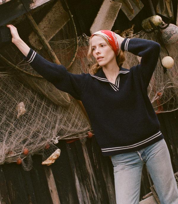 dôen VOYAGE SWEATER DEEP NAVY