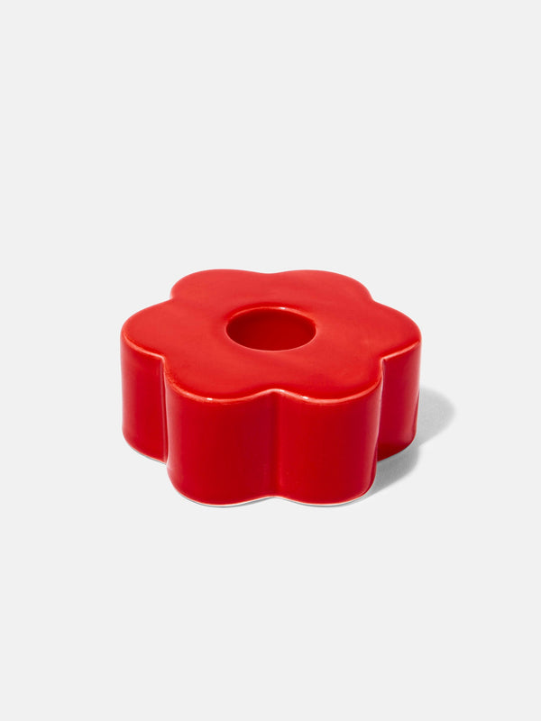 Doiy Daisy Candle Holder Red
