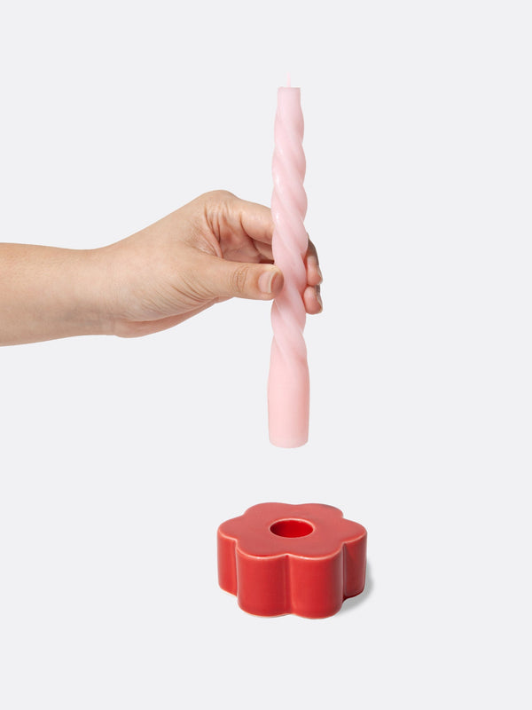 Doiy Daisy Candle Holder Red