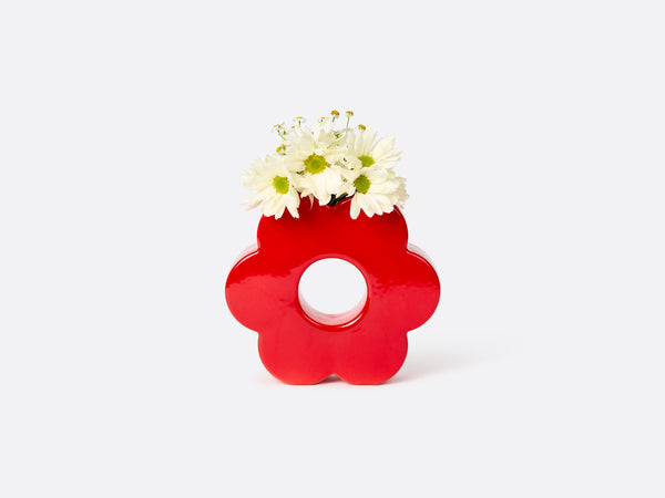 Doiy Daisy Vase Red