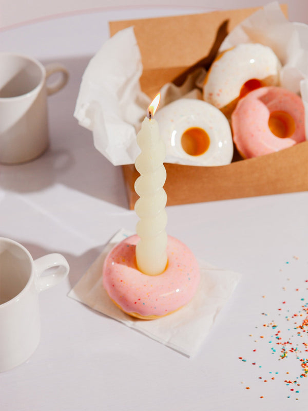 Doiy Fast Food Candle Holder Donut Pink