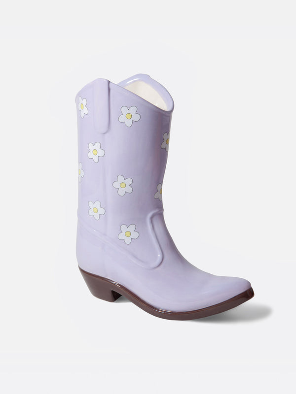 Doiy Rodeo Cowboy Boot Vase Lilac