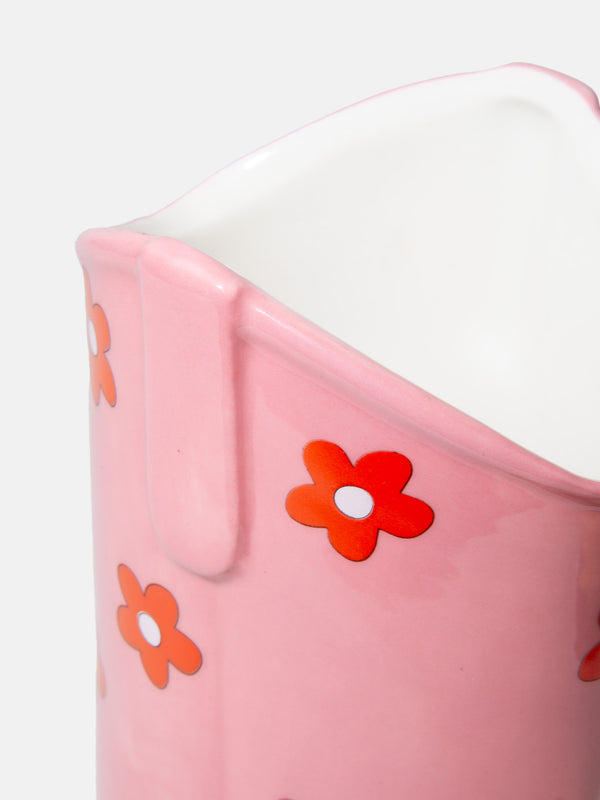 Doiy Rodeo Cowboy Boot Vase Pink