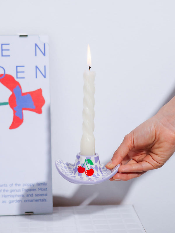 Doiy Rodeo Cowboy Hat Candle Holder Lilac