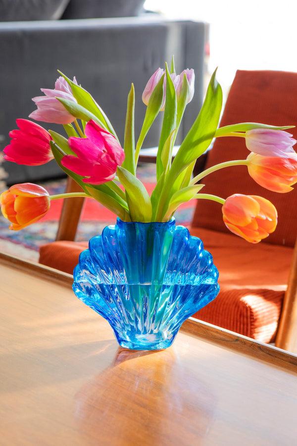 Doiy Seashell Vase Blue
