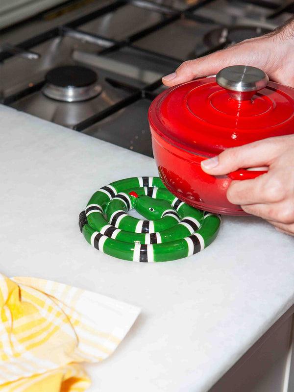 Doiy Snake Trivet Green