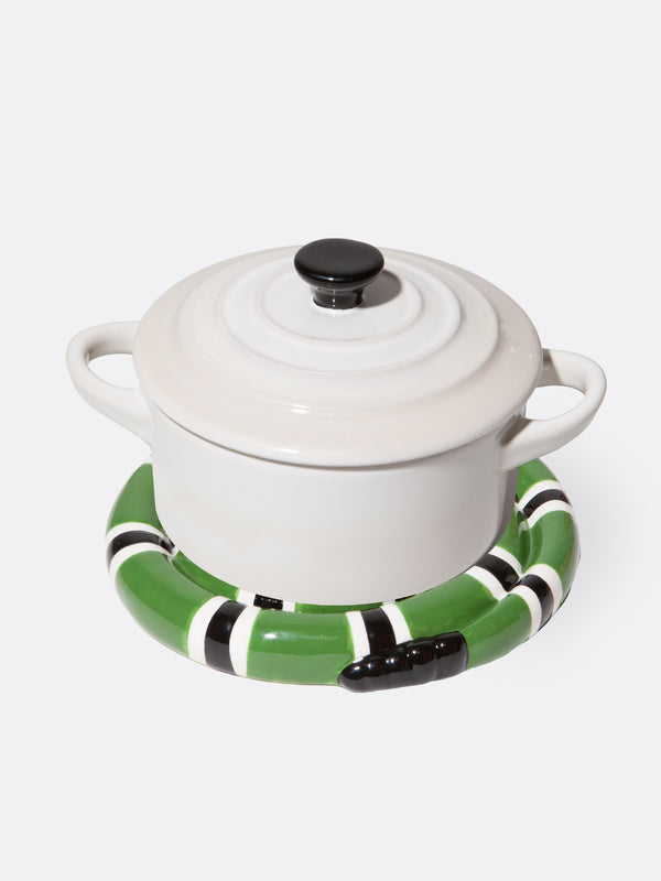 Doiy Snake Trivet Green