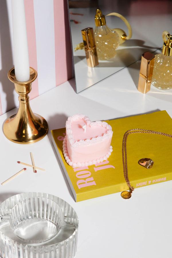 Doiy Sweetie Candle Heart Cake Pink