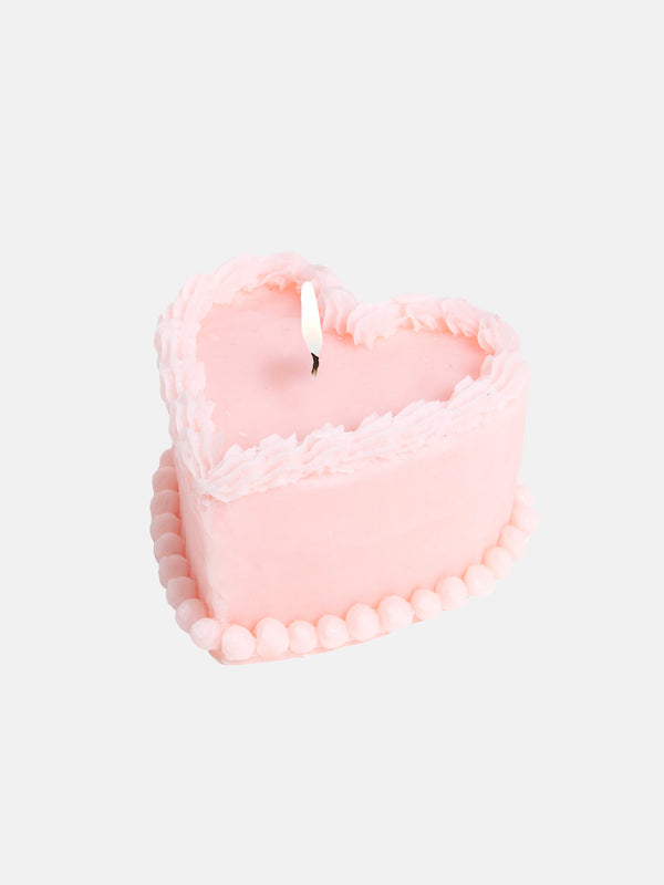 Doiy Sweetie Candle Heart Cake Pink