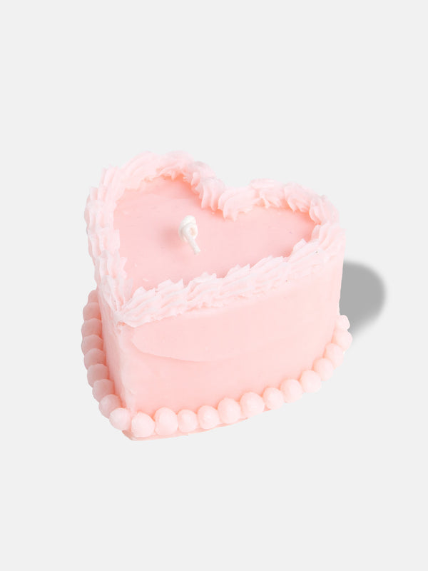 doiy Sweetie Candle Heart Cake Pink