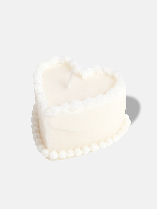 doiy Sweetie Candle Heart Cake White