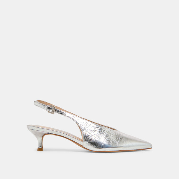 Dolce Vita Alenna Heels Silver Distressed Leather SILVER DISTRESSED LEATHER