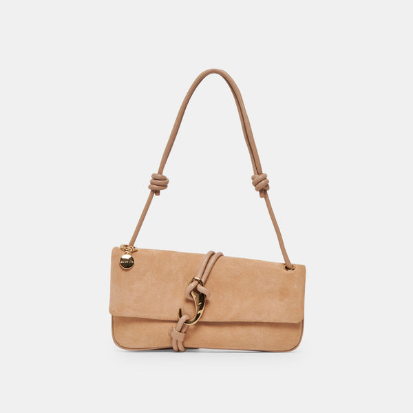 Dolce Vita Alice Shoulder Bag Beige Suede BEIGE SUEDE
