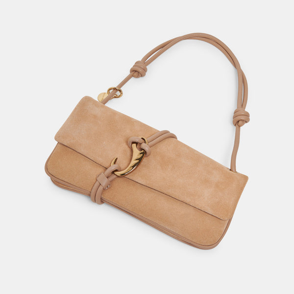 Dolce Vita Alice Shoulder Bag Beige Suede BEIGE SUEDE