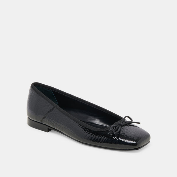 Dolce Vita Anisa Ballet Flats Noir Embossed Leather NOIR EMBOSSED LEATHER