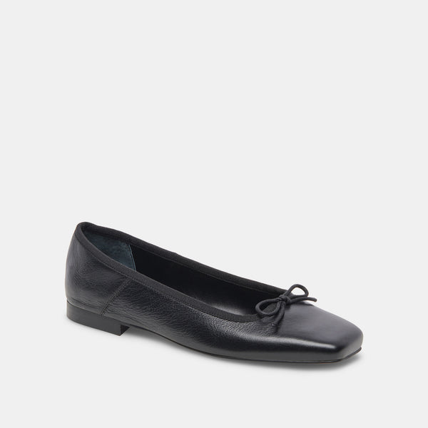 Dolce Vita Anisa Wide Ballet Flats Black Leather BLACK LEATHER