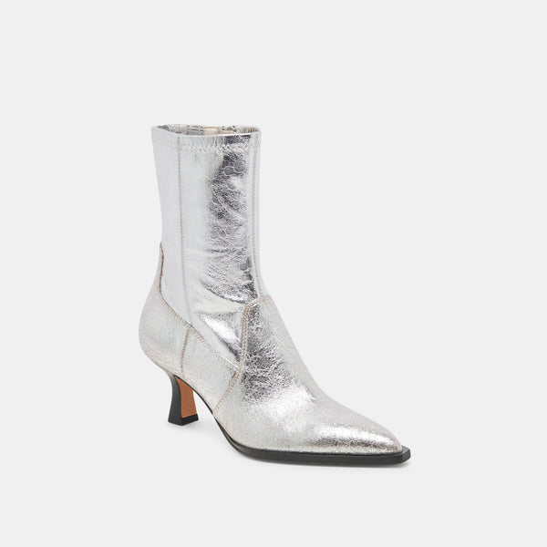 Dolce Vita Arya Boots Silver Distressed Leather SILVER DISTRESSED LEATHER