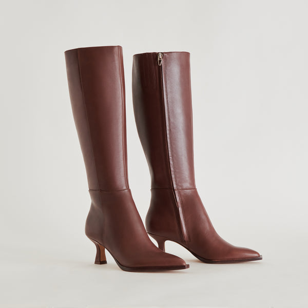Dolce Vita Auggie Extra Wide Calf Boots Chocolate Leather CHOCOLATE LEATHER