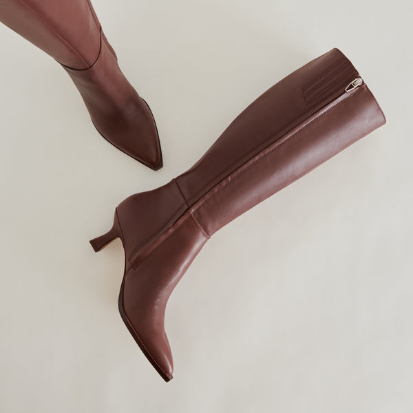 Dolce Vita Auggie Extra Wide Calf Boots Chocolate Leather CHOCOLATE LEATHER