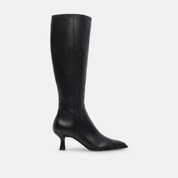 Dolce Vita Auggie Wide Calf Boots Black Leather BLACK LEATHER