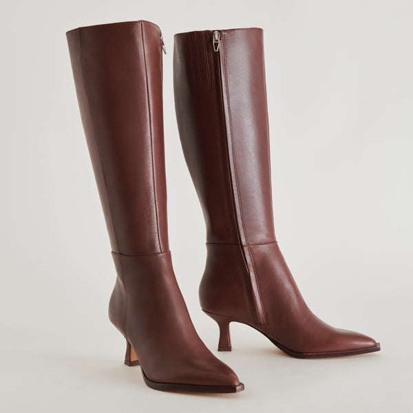 Dolce Vita Auggie Wide Calf Boots Chocolate Leather CHOCOLATE LEATHER