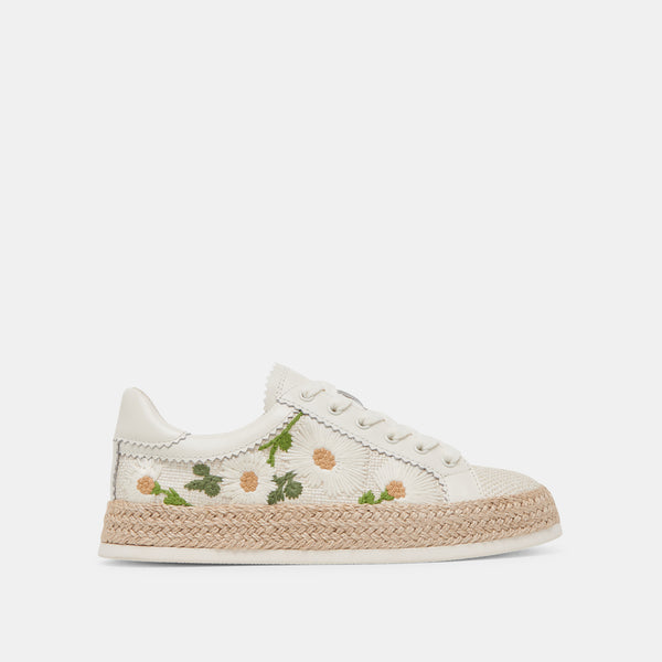 dolce vita Azalia Sneakers White Floral Raffia WHITE FLORAL RAFFIA