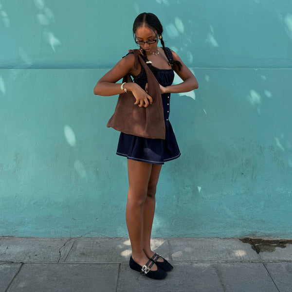 Dolce Vita Baylee Ballet Flats Onyx Perforated Suede ONYX PERFORATED SUEDE