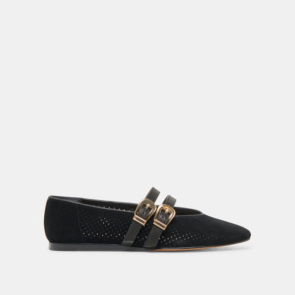 dolce vita Baylee Ballet Flats Onyx Perforated Suede ONYX PERFORATED SUEDE