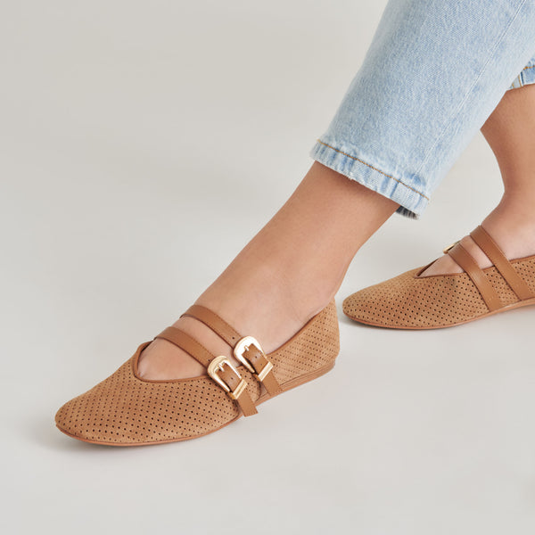 Dolce Vita Baylee Ballet Flats Pecan Perforated Suede PECAN PERFORATED SUEDE