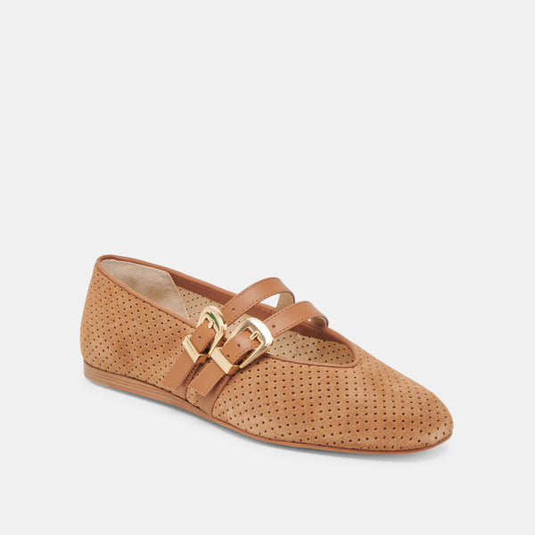Dolce Vita Baylee Ballet Flats Pecan Perforated Suede PECAN PERFORATED SUEDE