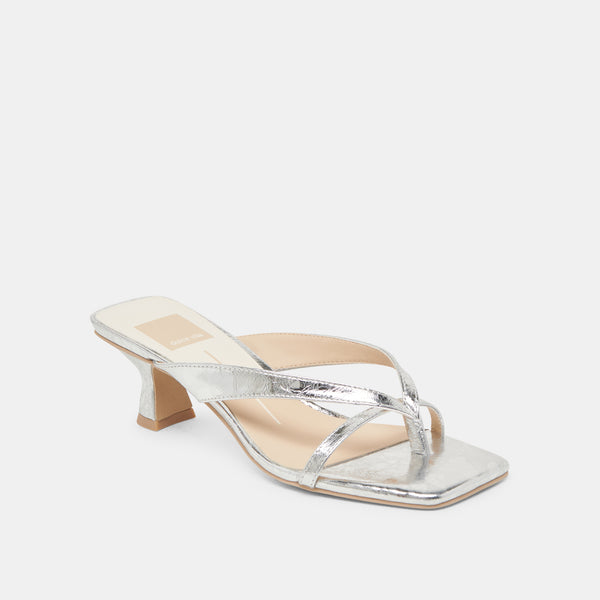 Dolce Vita Brevel Heels Silver Distressed Leather SILVER DISTRESSED LEATHER