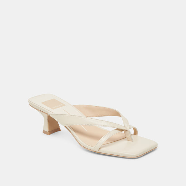 Dolce Vita Brevel Wide Heels Off White Leather OFF WHITE LEATHER