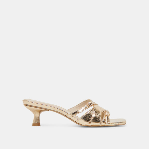 Dolce Vita Bryant Heels Gold Distressed Leather GOLD DISTRESSED LEATHER