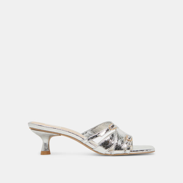 Dolce Vita Bryant Heels Silver Distressed Leather SILVER DISTRESSED LEATHER