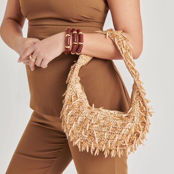 dolce vita Caicos Shoulder Bag Natural Raffia NATURAL RAFFIA