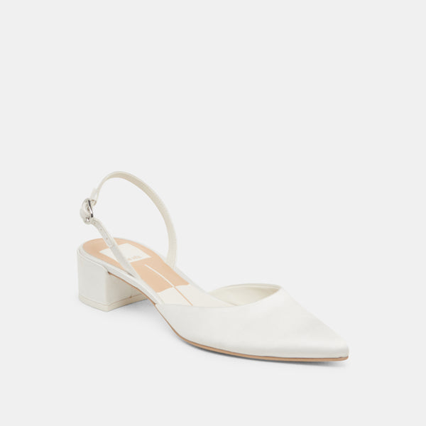dolce Vita Carel Heels True White Satin TRUE WHITE SATIN
