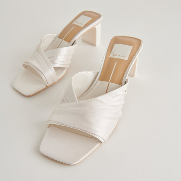 Dolce Vita Carlan Heels Off White Silk OFF WHITE SILK