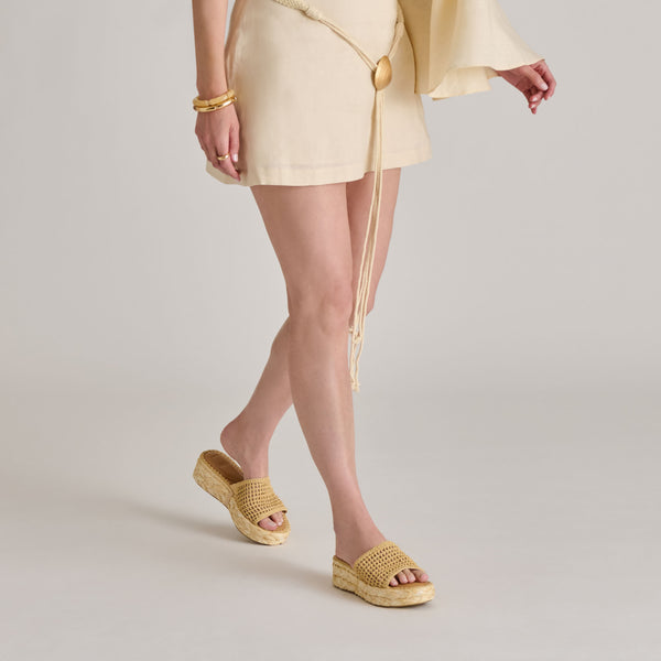 Dolce Vita Chavi Mesh Sandals Natural Woven Raffia NATURAL WOVEN RAFFIA