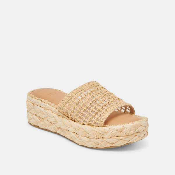 Dolce Vita Chavi Mesh Sandals Natural Woven Raffia NATURAL WOVEN RAFFIA