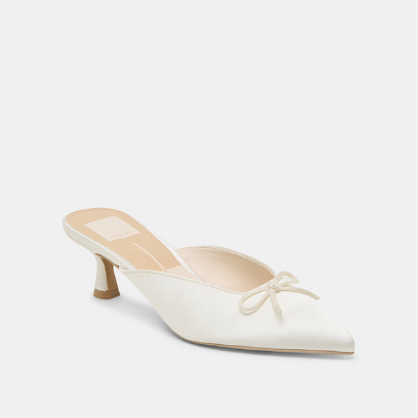 Dolce Vita Cleo Heels Off White Satin OFF WHITE SATIN