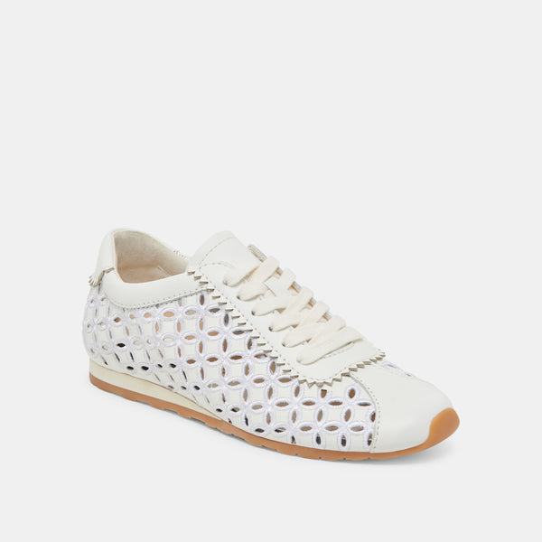 Dolce Vita Danie Eyelet Perf Sneakers True White Leather TRUE WHITE LEATHER