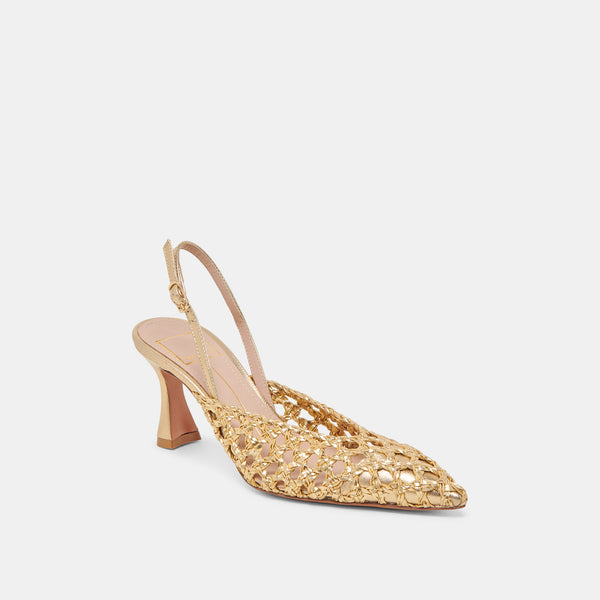 Dolce Vita Gloria Heels Gold Woven GOLD WOVEN