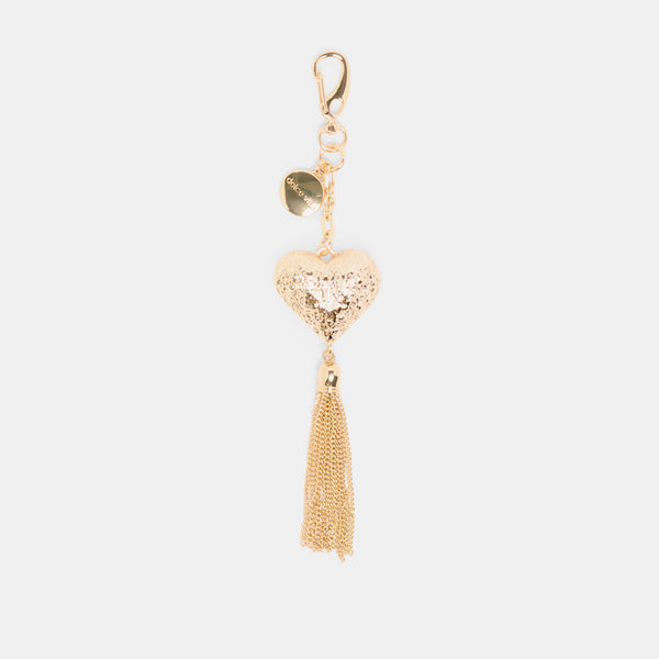 Dolce Vita Heart Tassel Bag Charm Gold GOLD