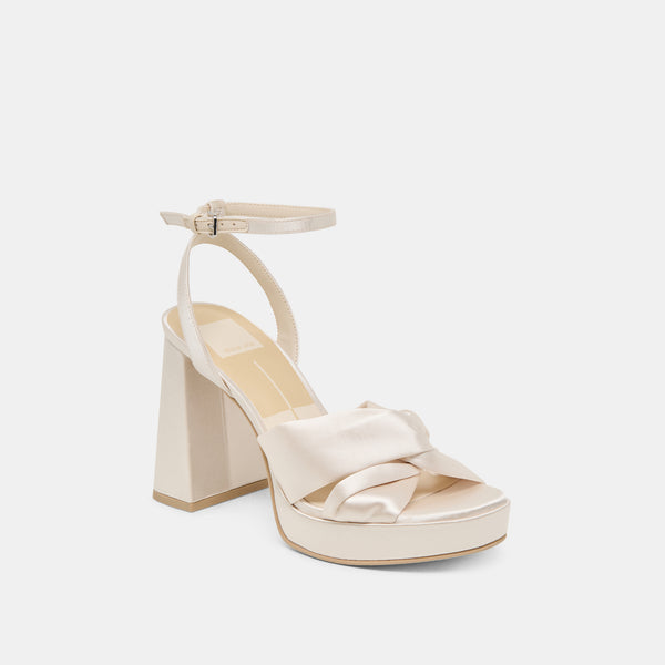 Dolce Vita Parlo Heels Ivory Satin IVORY SATIN