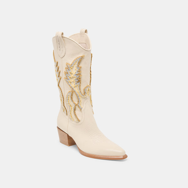 Dolce Vita Vila Boots Ivory Leather IVORY LEATHER