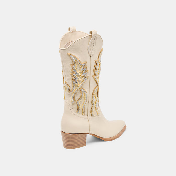 Dolce Vita Vila Boots Ivory Leather IVORY LEATHER
